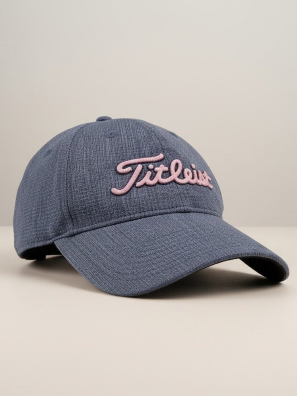 Titleist Golf Hat Adult Adjustable Navy Pink Script Performance Cap Strapback